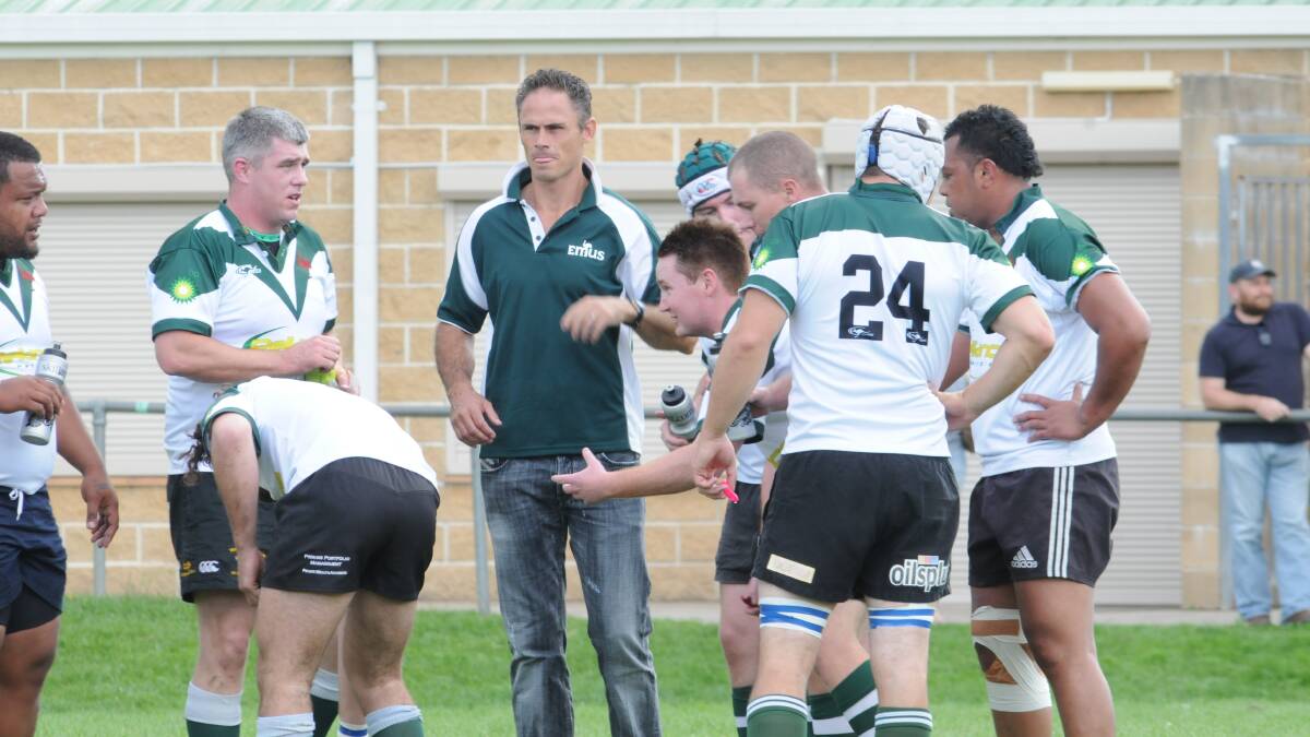 RUGBY: Sam Ryan lays down the law to his Emus team-mates. Photo: LUKE SCHUYLER