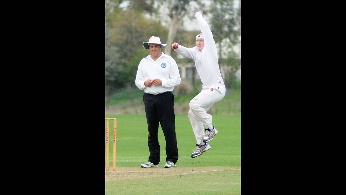 CRICKET: Charlie Cooper bowling during ODCA lower grade action on Saturday. Photo: STEVE GOSCH