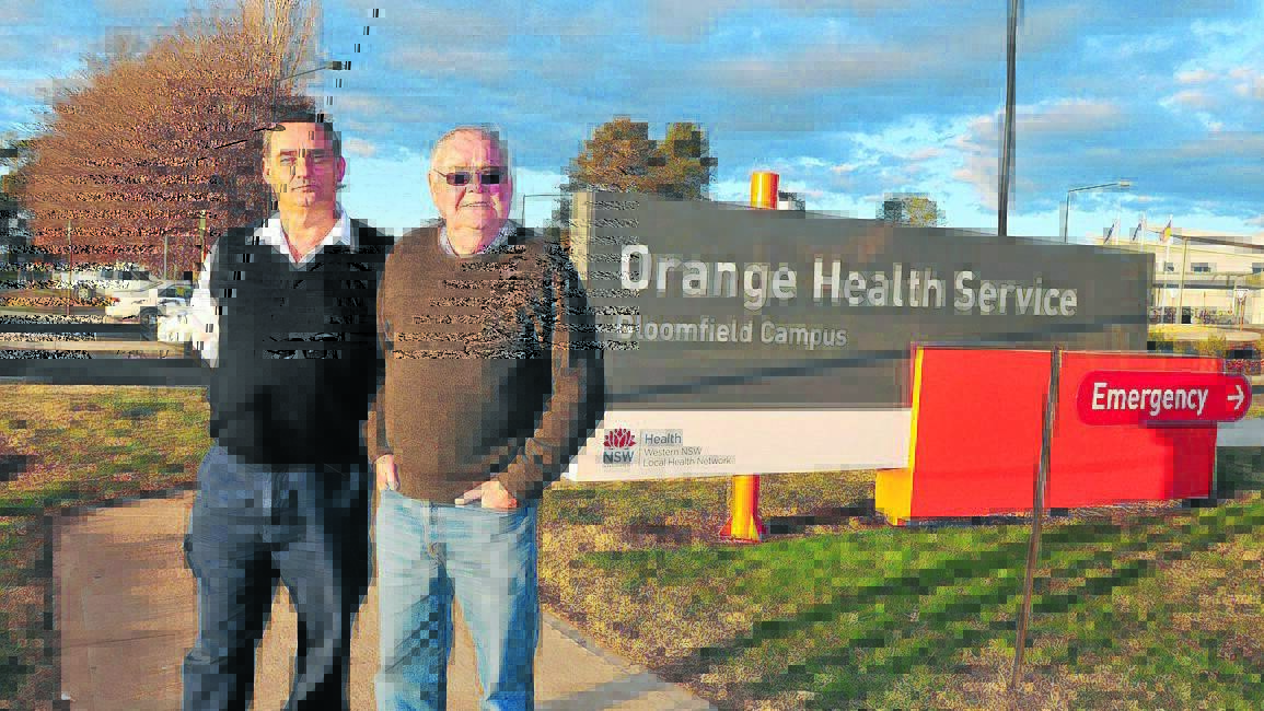 NOT ENOUGH MONEY: Central West Union Alliance members Gregson Edwards and Joe Maric say Orange hospital is not being adequately funded for the range of services it has to provide. Photo: JUDE KEOGH
