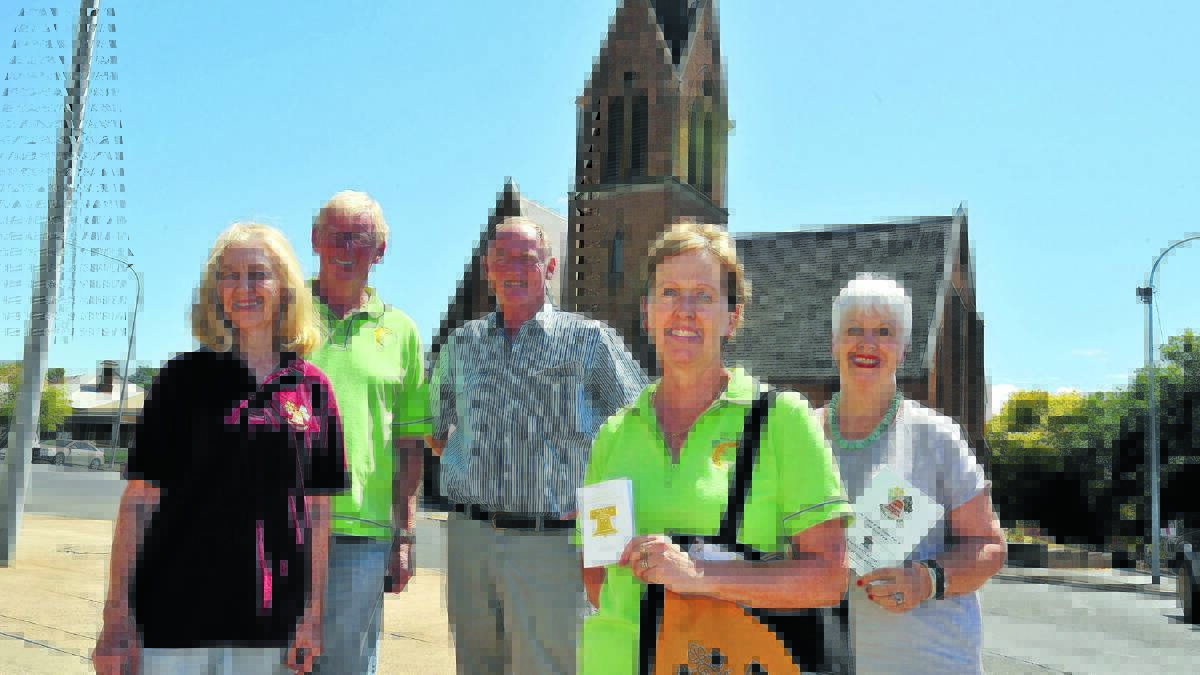 EVENT HAS A PEAL : Joy Fabry, Jim Woolford, Bob Derrick, Sheena Snowdon and Jennifer Derrick are ready for this weekend’s Festival of Bellringing that will attract over 120 visitors to the region. Photo: JUDE KEOGH           
