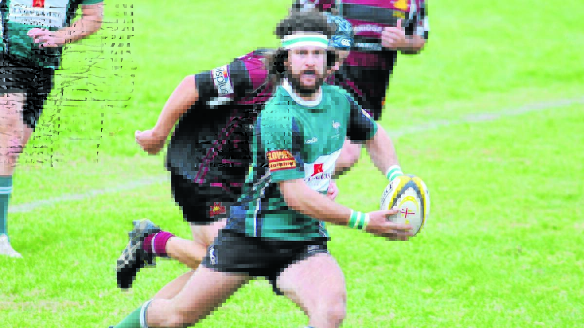 TRY-SCORING MACHINE: Tom Green scored a quartet of tries on Saturday against Mudgee.
Photo: STEVE GOSCH       0426sgrugby11