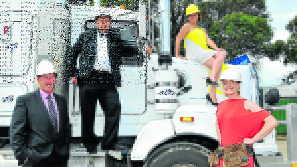 WHEELS IN MOTION: Jamie Kelso, Mick Banks, Elke McGrath and  Kellie O’Donnell are hoping to nail down some more sponsors for the Truckies and Tradies Ball. Photo: JUDE KEOGH 0409ball3
