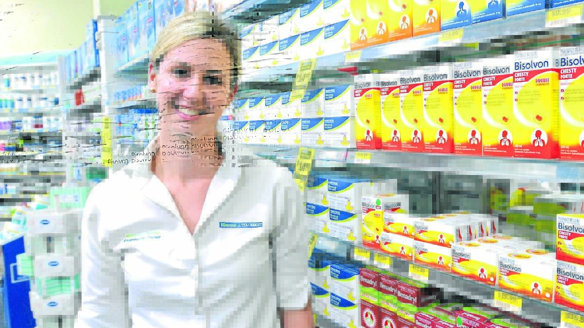 HEALTHY ADVICE: Pharmacist and owner of Blooms the Chemist Melanie Moses can issue sick leave certificates for minor ailments like cold and flu. 
Photo STEVE GOSCH 