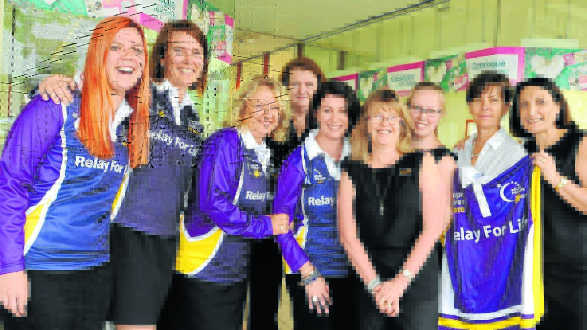 TEAM OF SMILES: Regency Jewellers staff Emma Crisp, Jackie Roberts, Vicki Linklater, Joyce Seabrook, Michelle Griffith, Lynn Rodd, Gemma Bell, Kerrie Crisp and manager Jo Clark will all walk at Orange and District Relay for Life this weekend.
 Photo: JUDE KEOGH 
