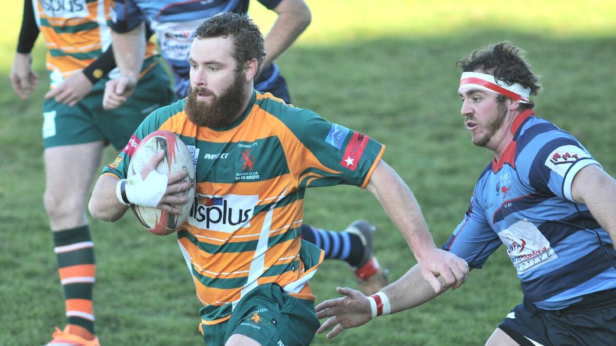 MOVING IN: Orange City's Jake Davis will again play inside centre at Mesui Lemoto nurses a busted hand.  Photo: STEVE GOSCH 0704sgrugby2