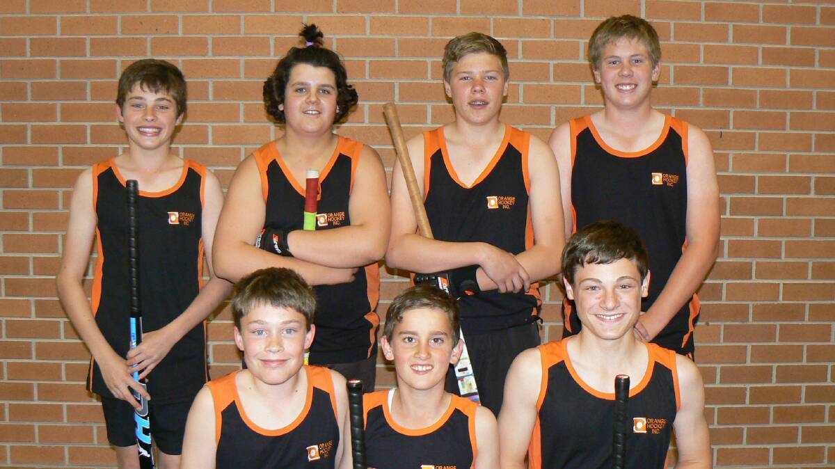 READY: Orange's side to compete at the Hockey NSW Under 15 Boys State Championships is (back) Michael Pengilly, Hugh Farley, Henry Jones, Kaleb Cook, (front) Brad Pengilly, Sam McDonald and Connor Morris. Absent: Jack Flemming.