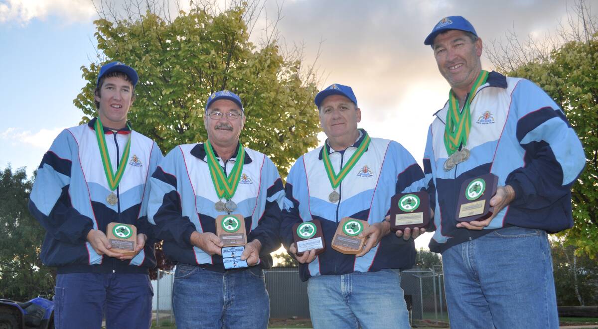 TOP GONG: Orange and District Pistol Club's WA1500 World Club Championship representatives of (from left) Peter Brus, Max Wicks, Dave Oates and Dean Brus, claimed the Orange Credit Union Sports Awards 2013 Team of the Year last night.
