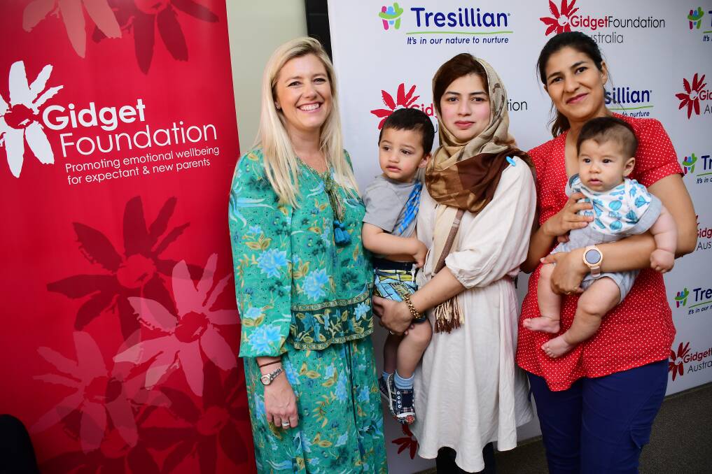 Gidget Foundation Australia CEO Arabella Gibson opening Gidget House in Dubbo in 2019 with Tehmina and Alam Sulaman and Mitra and Matin Pooraknia. Picture by Belinda Soole