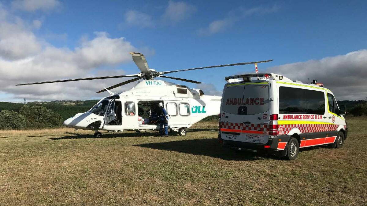 Man airlifted in critical condition after crash near Rylstone