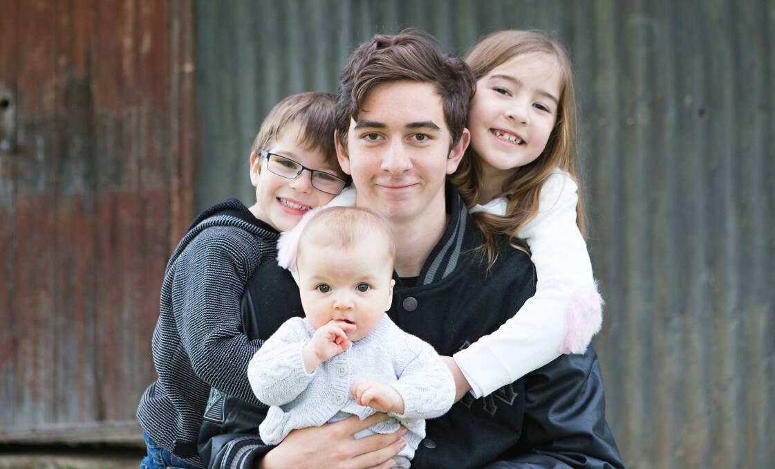 HEARTBREAKING: Natan with his siblings Harry, Mollie and Gus. Photo: Alison B Photography.