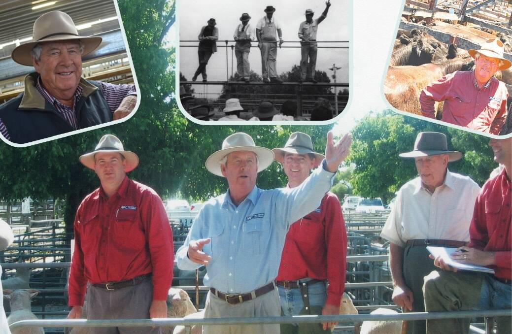 AN AGENT OF CHANGE: The many faces of Brian Cullinane, including (main image) selling the last pen of lambs at the Orange saleyards in 2008.