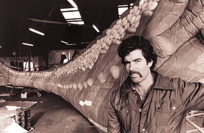 Mr Limb with the dinosaur in 1983. Picture: File
