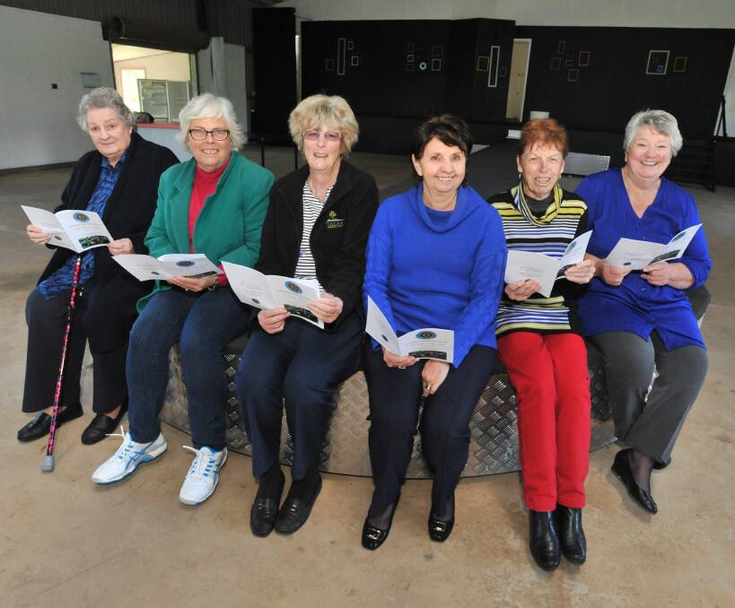 BIG PLANS: Gail Hayden, Margaret Swift, Wendy Carey, Bev Worrall, Margaret Brown and Jan Young work on their plans for the Australian National Field Days. Photo: JUDE KEOGH 1012jkcwa1