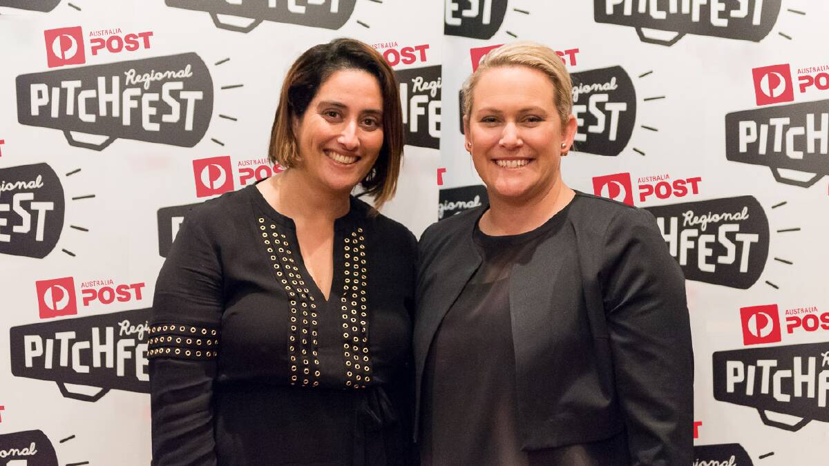 Australia Post's Rebecca Burrows and founder Dianna Sommerville at the launch of the Regional Pitchfest. Photo: SUPPLIED