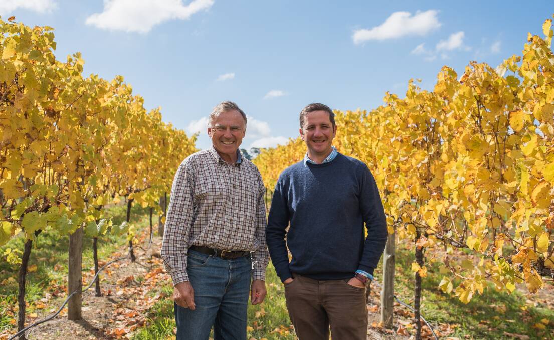 Hedberg Hill vineyard owner Peter Hedberg and Swinging Bridge Estate's Tom Ward. Photo: CONTRIBUTED