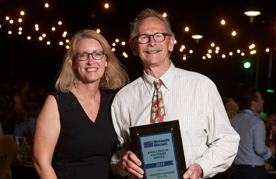 TOP AWARD: Hotondo Homes' Gillian and Greg Coleman with their award. Photo: SUPPLIED