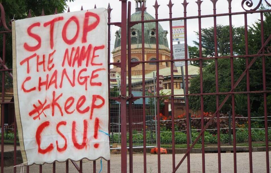  NOT WANTED: A protest sign appeared in Bathurst in January against the proposed name change. Photo: SAM BOLT

