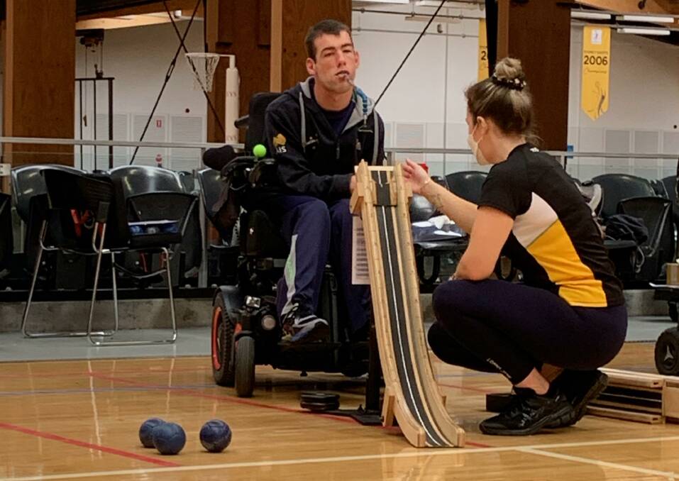 GALLERY: Spencer Cotie during boccia training ahead of the Tokyo Paralympics. Picture: Supplied