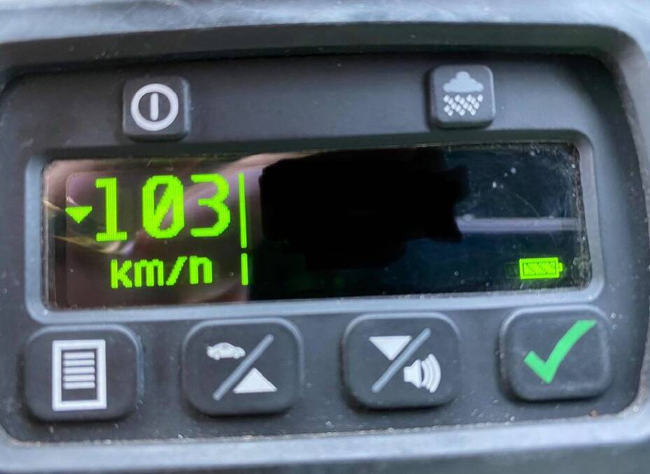 TOO FAST: A disqualified motorist told police he "didn't realise" he was driving double the speed limit, officers said. Photo: NSW POLICE