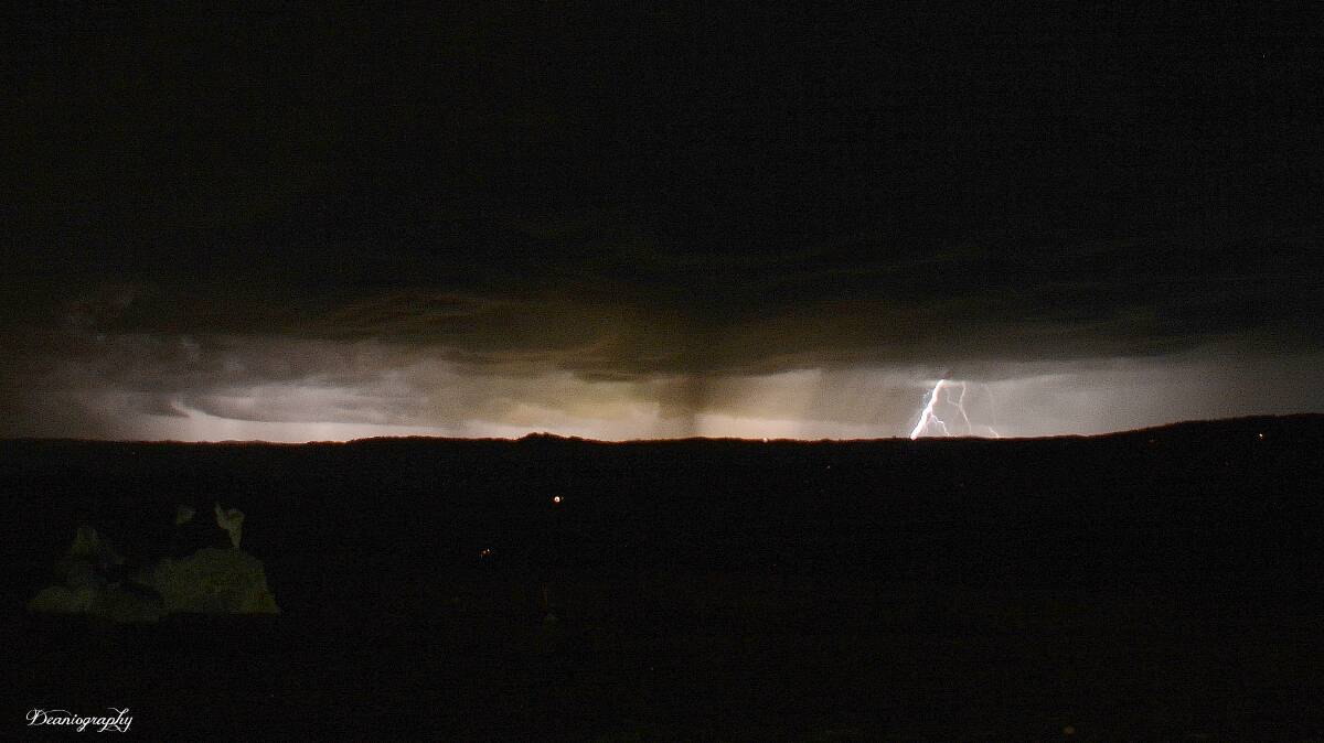 LIGHT SHOW: Lightning lit up the night skies across the Central West. This photos was taken looking west from Mount Rankin, near Bathurst. Photo: CHRISTINE DEAN SMITH