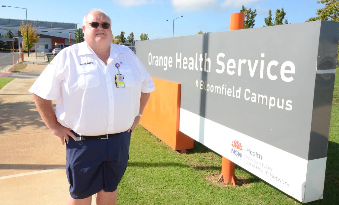 HAVE RESPECT: Orange Health Service security guard and Health Services Union delegate, Allan Bennett, has urged the public to have respect and stop stealing items. Photo: JUDE KEOGH