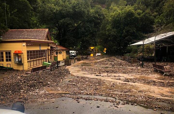 CLOSED: All activities at Jenolan Caves have been temporarily suspended due to torrential rain and flooding. Photo: PAUL TOOLE