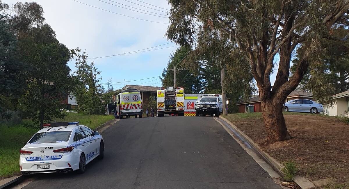 ON SCENE: One person has received burns following a house fire in Orange on Thursday morning. Photo: MAX STAINKAMPH