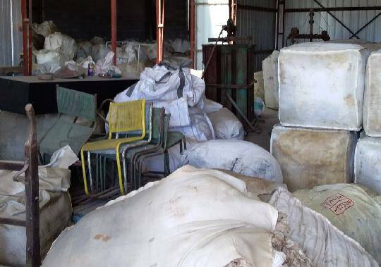 PILE UP: Bales of wool are piling up at Walshy Wool in Young following the cyber attack earlier this week. Photo: SUPPLIED