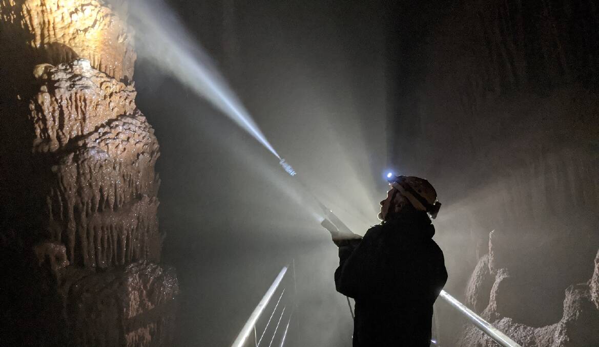 TOURIST READY: Cleaning work is underway at Jenolan Caves in preparation for the site's re-opening on Saturday. Photo: JENOLAN CAVES TRUST