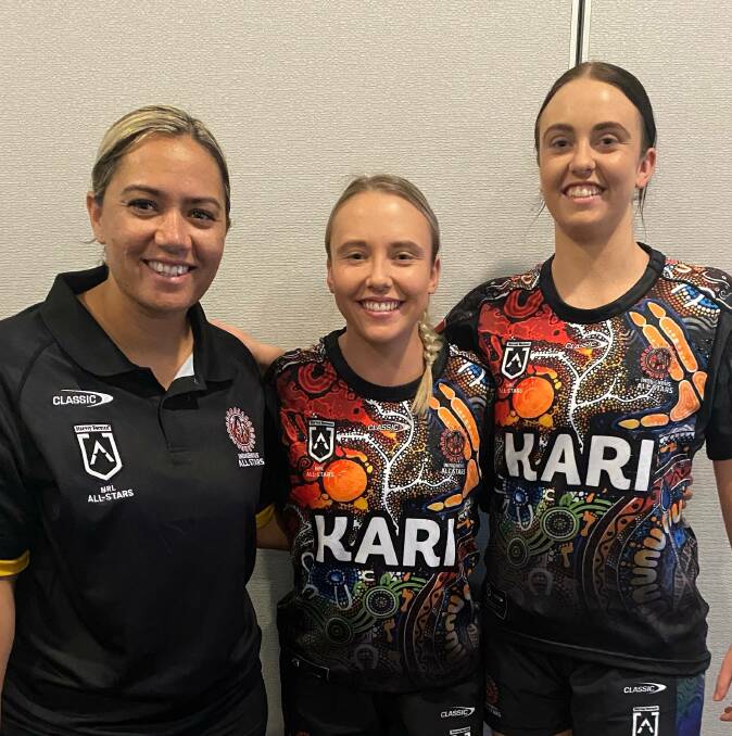 DREAM JOB: Western Rams coach Jess Skinner (left) with Lailee and Kaitlyn Phillips is in North Queensland as an assistant to Ian Bourke.