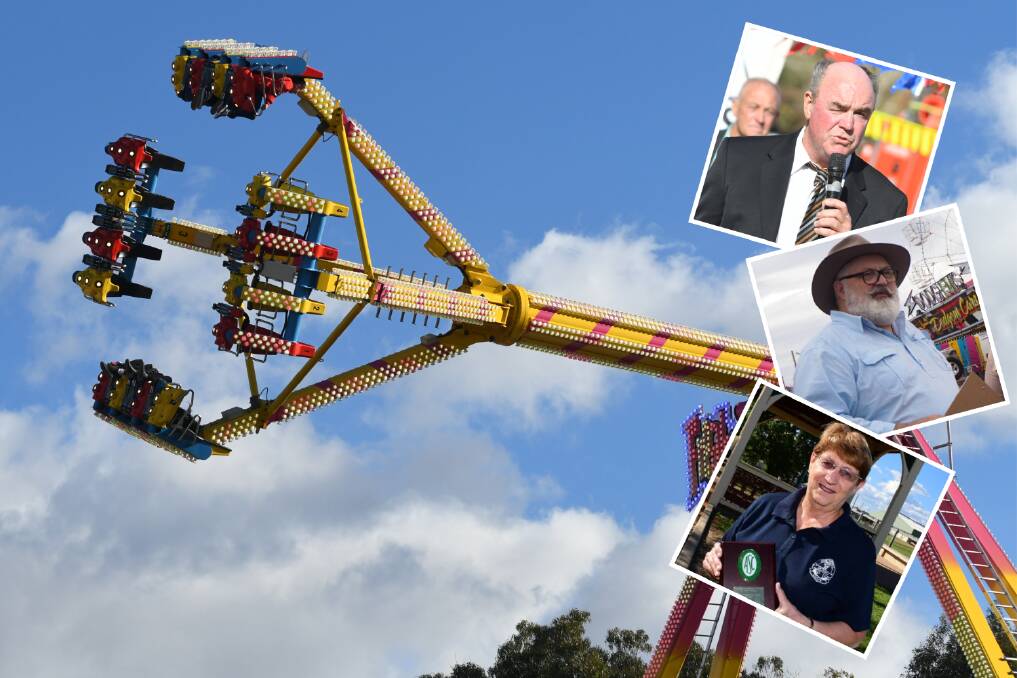 OPTIMISTIC: Central West show organisers (from top) Orange Show Society president Peter Naylor, Bathurst Agricultural, Horticultural and Pastoral Association executive secretary Brett Kenworthy and Dubbo Show Society secretary Sue Hood are hopeful their respective events will go ahead.