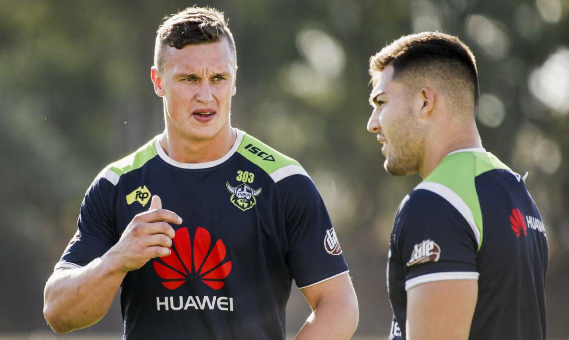 GEARING UP: Jack Wighton and Nick Cotric are two crucial pieces of the Canberra Raiders' side in 2020. Picture: JAMILA TODERAS