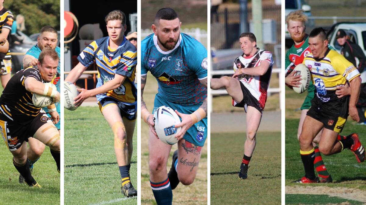 FIVE SQUADS: Luke Christie-Johnston, Lachie Wilson, Kurt Beahan, Blake Collins and Kyle Willmott will all run out for their respective clubs in 2021. Photos: JOHN FITZGERALD