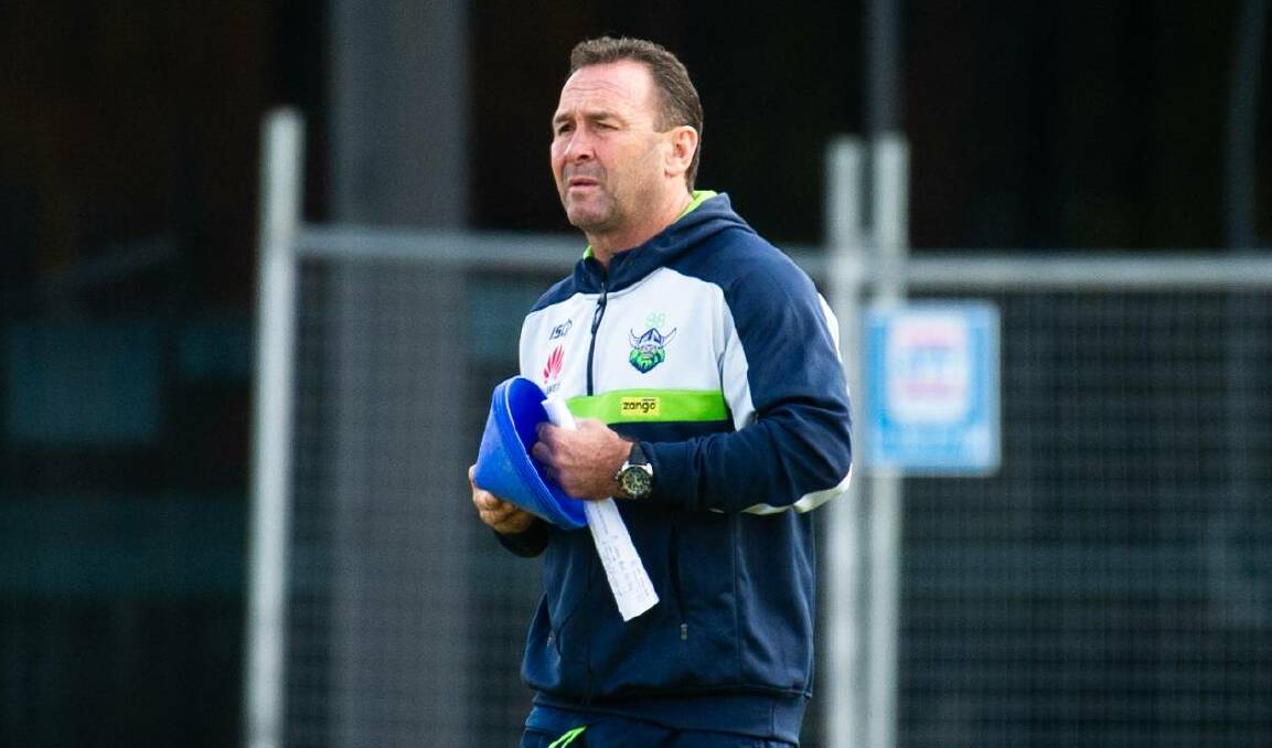 WORKING WITH WIGHTON: Raiders coach Ricky Stuart spoke about wanting Jack Wighton to feature more on the right hand side. Photo: ELESA KURTZ