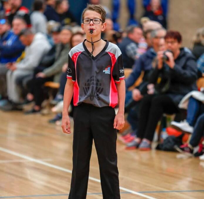 MAN IN THE MIDDLE: Connor Taylor has had a passion for officiating since year four and plans to continue refereeing in 2021 once his torn achilles heals. Photo: ODBA