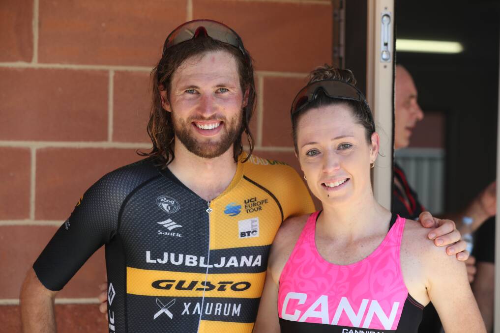 WINNING SMILES: Orange's Tim Guy and Bathurst's Kirsten Howard took the honours in Bathurst's 2019 Inter-Club short-course event, hosted by the latter's club. Photo: PHIL BLATCH
