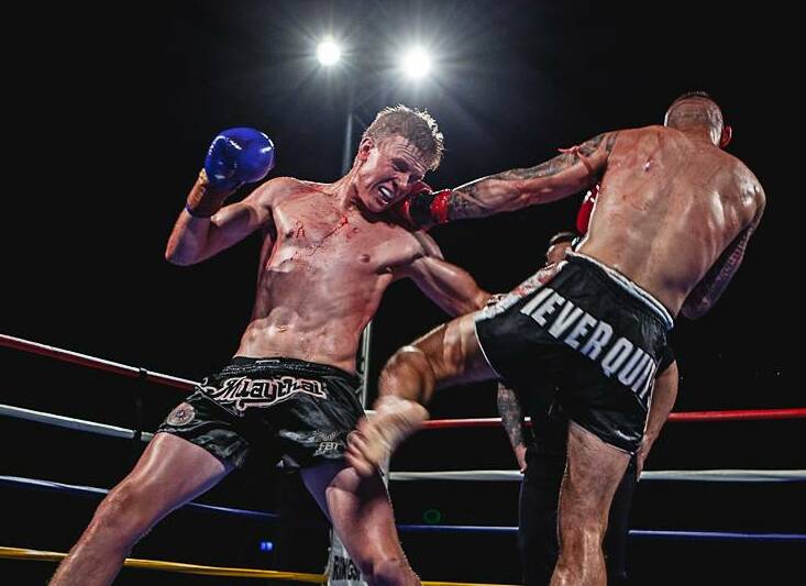 HE'S BACK: Razor Muay Thai fighter Charlie Bubb (left) will return to combat sports on Saturday night as he'll fight for $20,000 in a K1 competition at Melbourne. He'll need to win three times to claim the prize. Photo: BROCK DOE