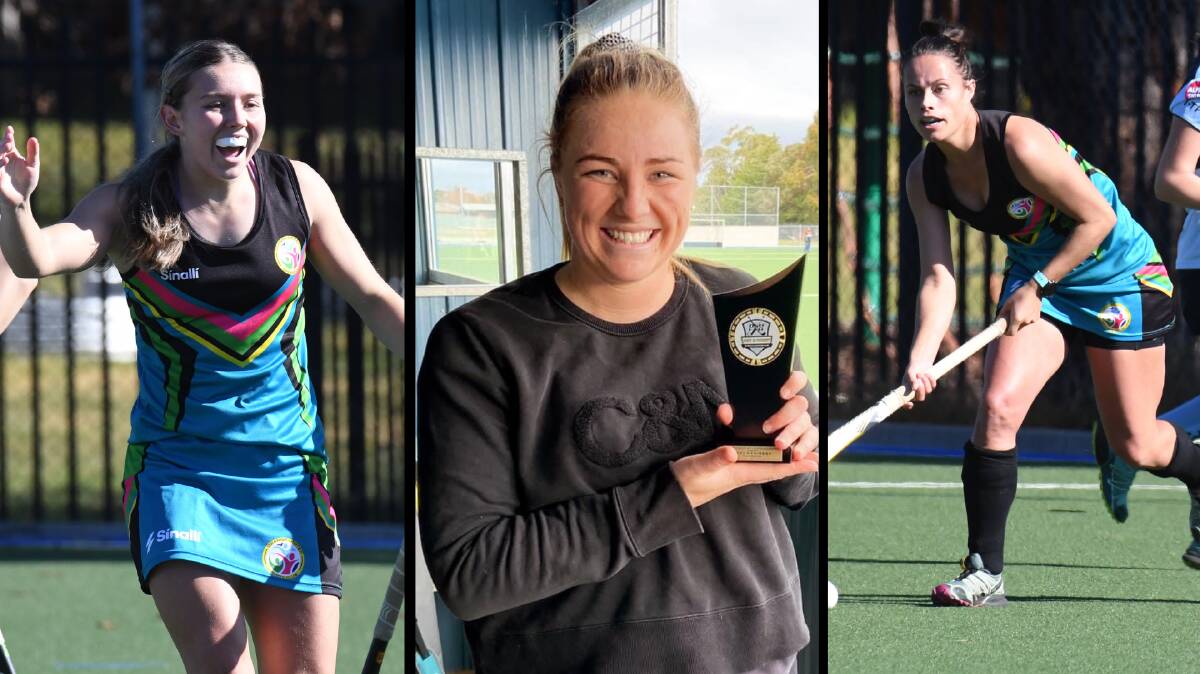 AMAZING EFFORT: Eva Reith-Snare, Chloe Barrett and Rachel Divall are three of the best Premier League Hockey players Orange has to offer.
