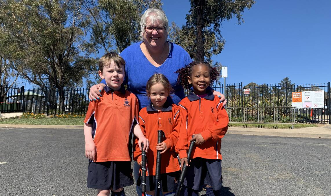 A HUGE HELP: Ben Donlan, Evelyn Allenby, Rene Nare and Premier League Hockey president Michelle Stevenson will reap the benefits of the freshly upgraded car park. Photo: JAKE HUMPHREYS