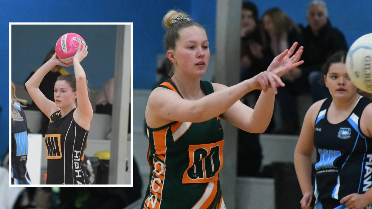 VIEWING OPTIONS: Maddie Cole (main) will clash with OHS in the division one ONA grand final on Saturday. Photos: JUDE KEOGH