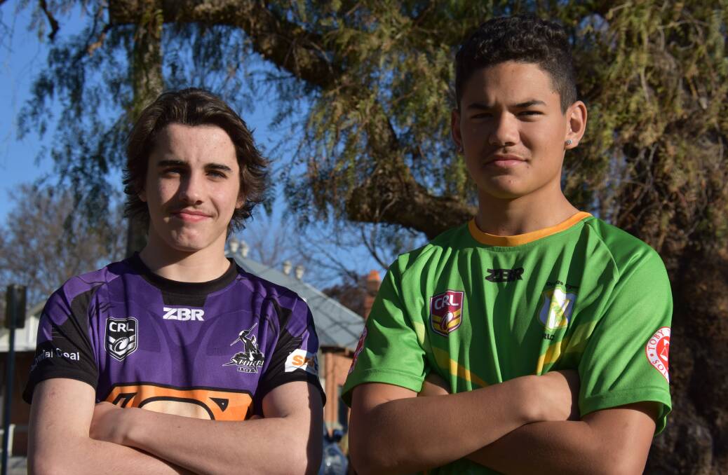 HEAD-TO-HEAD: Mudgee mates Hunter McMurtrie and Lincoln Huia will face off in the under-15 major semi-final at Blayney on Saturday. Photo: JAKE HUMPHREYS