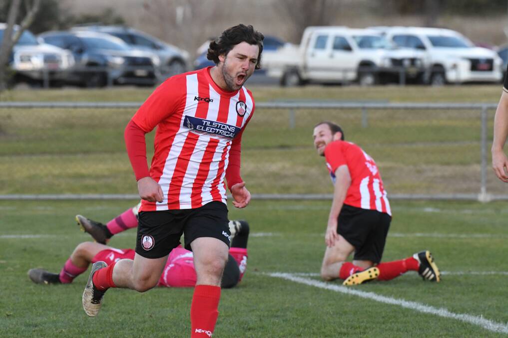 HOW GOOD: Barnies' captain-coach Josh Ward showed just how good his side can be on Saturday. His troops pasted Panorama FC 5-0 at Jack Brabham. Photo: JUDE KEOGH