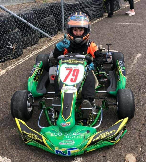YOUNG GUN: Charlie Curran took out the pole position in the novice event in 2019. The club will hold a meet day on Sunday. Photo: Orange Kart Club