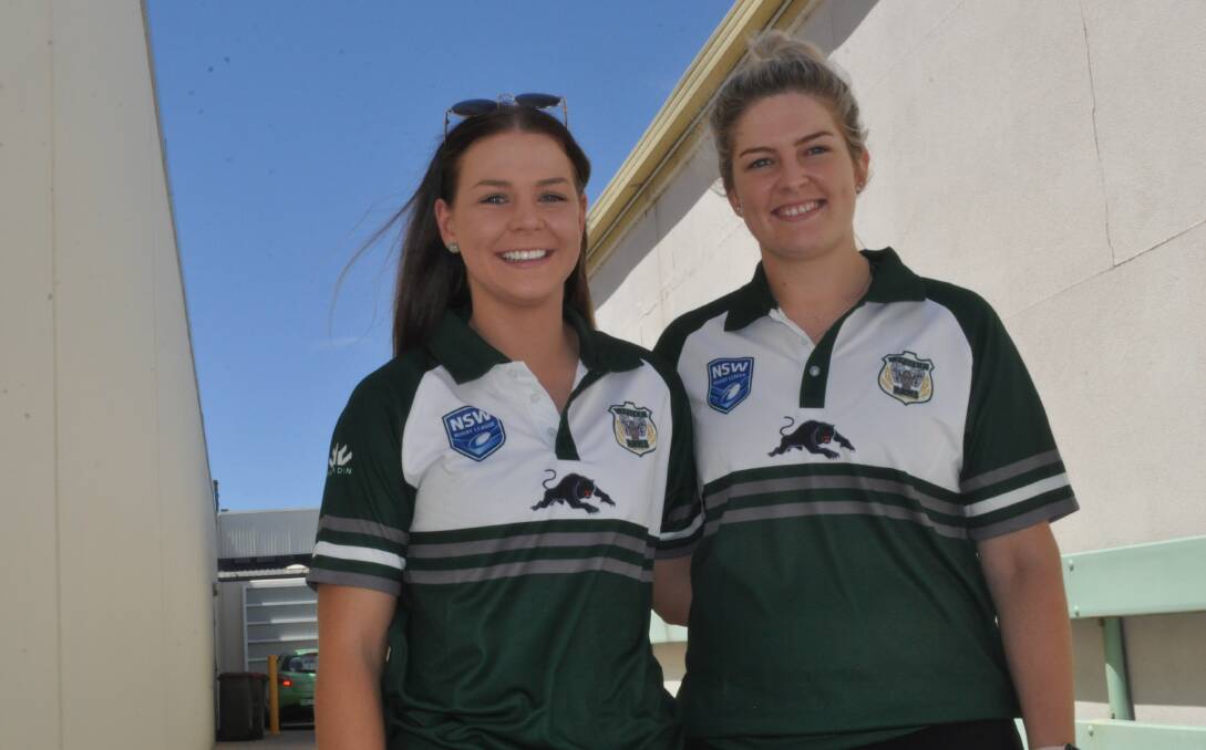 NEW COMBINATION: Bridie McClure and Alicia Earsman will play five-eighth and
halfback respectively on Sunday. Photo: NICK McGRATH