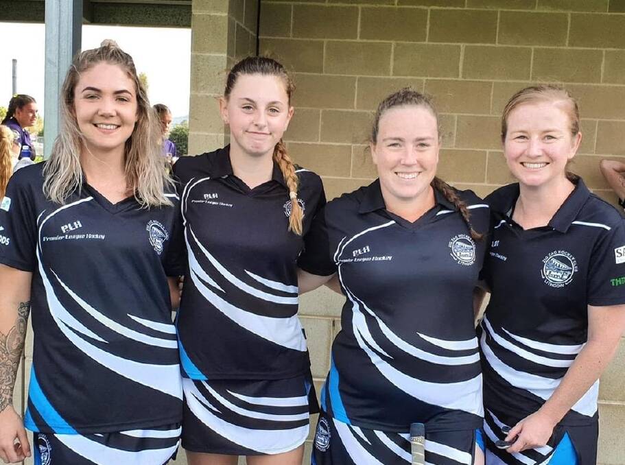 FOLDED SQUAD: Tayla Gillespie, Lilly Bannon, Courtney Pearson and Bree Curnuck at a 2019 match. Picture: SUPPLIED.