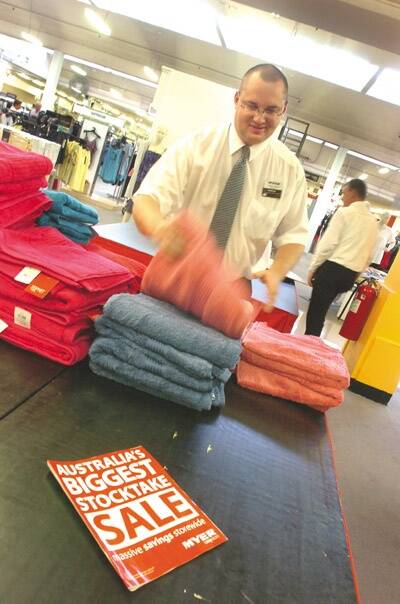 FIRST TIME: Myer employee Andrew Maslan prepares for the Orange store’s first Boxing Day Sales, with the store promising local shoppers some of the best deals they’ve ever seen.