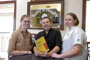 GOOD PUB GRUB: Mary Janes restaurant manager Phillipa Lane, chef Mark Tracey and second chef Rhiannon Lindsay.