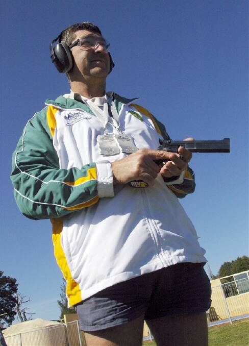 DEAD EYE: Dean Brus was in top form at the Pistol State Championships last weekend. Photo: MARK LOGAN