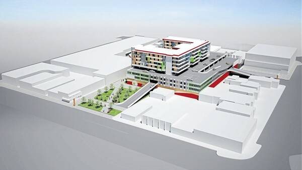 PARKING DREAM: An artist’s impression of the eight-storey complex that could provide an 8400 square metre shopping centre and double the parking available at the Anson Street car park behind Woolworths. 0516AnsonShopWestSale
