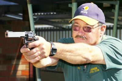 THAT’S THE SHOT: Dedicated pistol shooter Max Wicks. Photo: STEVE GOSCH